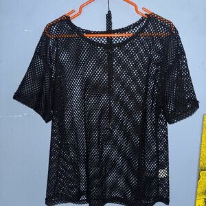 Black Mesh Women's Top